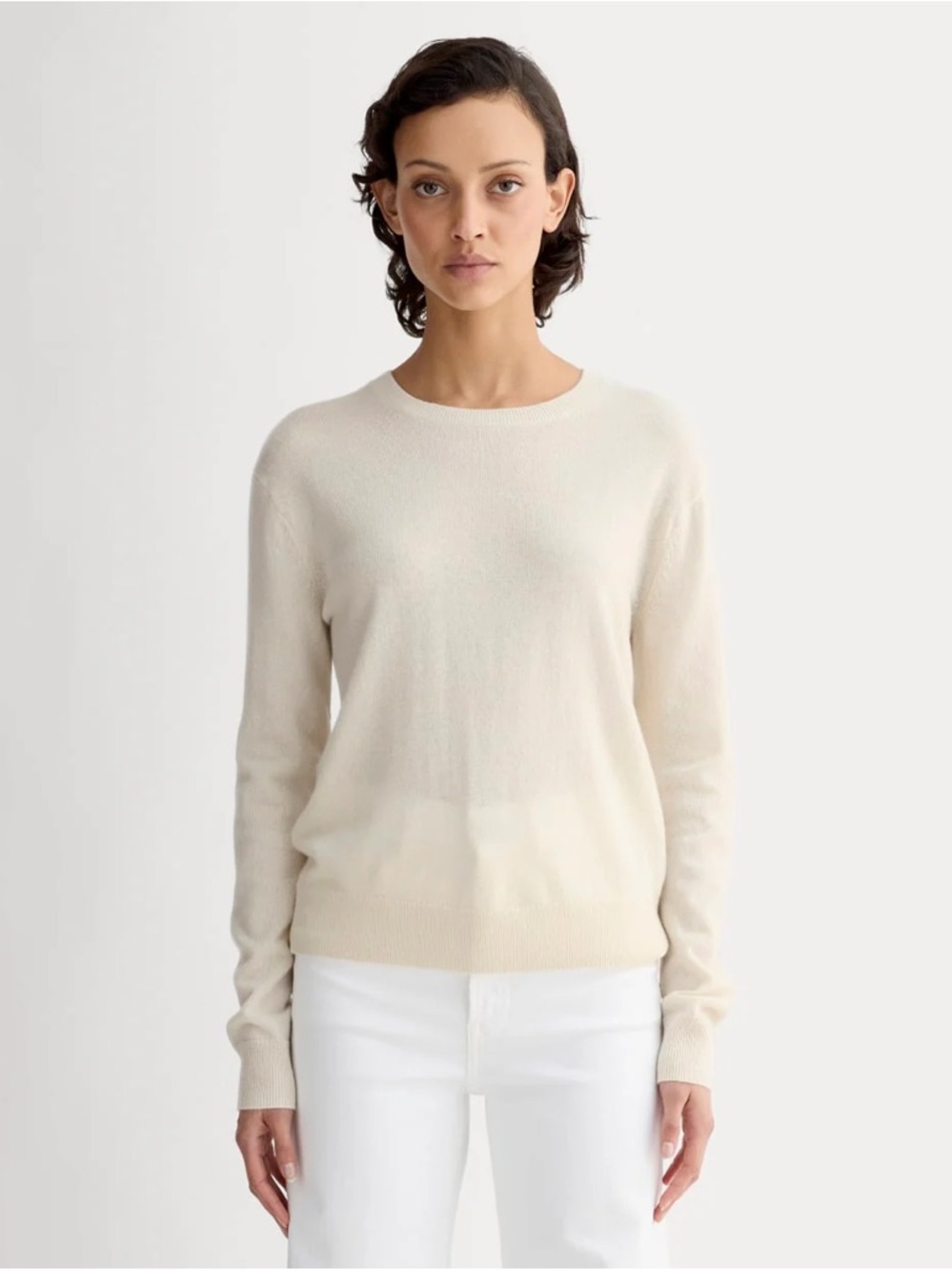 NWT: Everlane classic crew cashmere sweater in bone ivory (M)